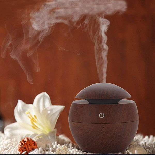 Wooden Cool Mist Humidifiers Essential Oil Diffuser Aroma Air Humidifier with Colorful Change for Car, Office, Babies, humidifiers for home, air humidifier for room (WOODEN HUMIDIFIRE-A)