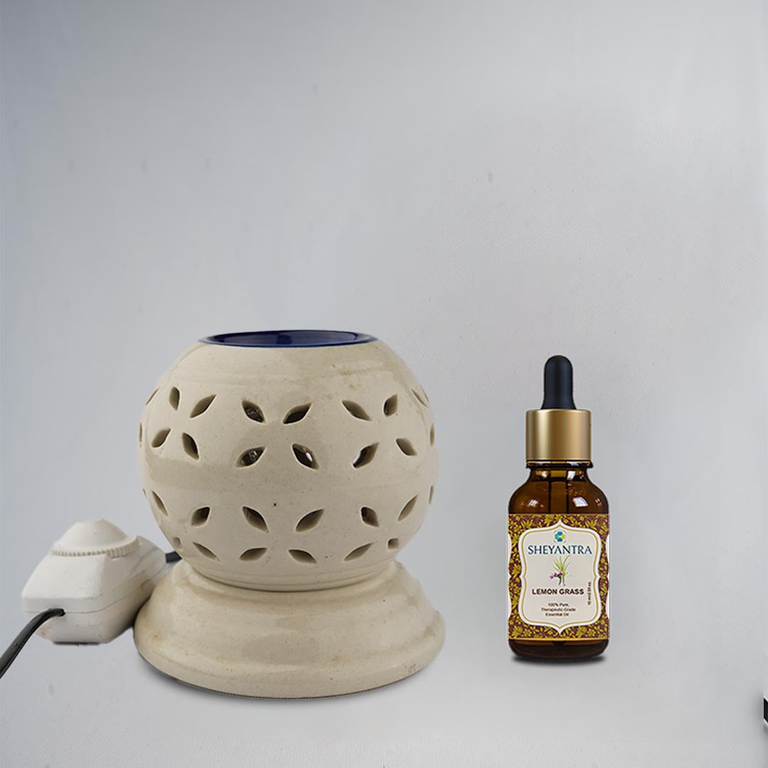 White Round Ceramic Diffuser With Electric Dimmer