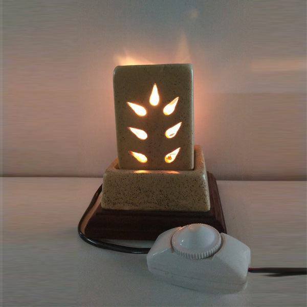 Cream Color Wooden Base Ceramic Diffuser With Dimmer